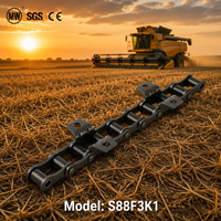 Cadena Agrícola S88F3K1 con Accesorios, Cadena de Alta Resistencia para Cosechadoras, para Accionamiento de Maquinaria Agrícola