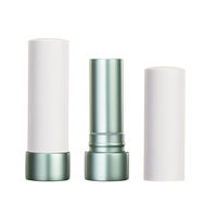Tubes de Rouge à Lèvres Hermétiques en Aluminium et Plastique BRILLIANT BL7015, Emballage Vert et Blanc, Contenant Plat à Visser pour Baume à Lèvres, Capacité 3.2-3.5g