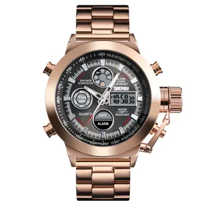 Skmei relógio digital masculino 1515, relógio masculino de aço inoxidável pulseira de relógio digital personalizada com logotipo