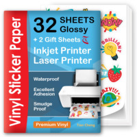 Étiquettes d'épicerie imprimables, feuilles entières compatibles avec les imprimantes jet d'encre/laser, papier adhésif vinyle imperméable A4 (personnalisable)
