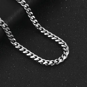 Collier massif en acier inoxydable pour homme, chaîne gourmette Miami Cuban, collier ras du cou pour femme, bijou de cou en métal style punk rock pour garçon, accessoire cadeau - Product Image 5
