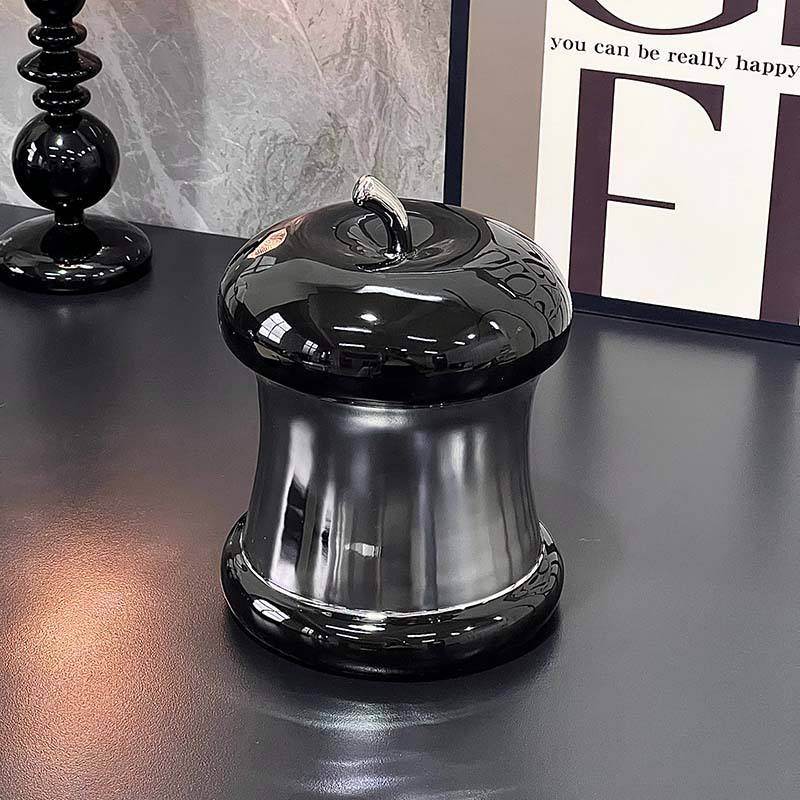 Apple core tissue box-black silver