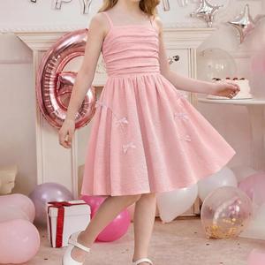 <span class=keywords><strong>Robe</strong></span> d'été fluide sans manches pour filles, tenue décontractée mignonne pour fête et plage, pour enfants de 4 à 12 ans, <span class=keywords><strong>robe</strong></span> évasée avec détail nœud pour le quotidien - Product Image 3