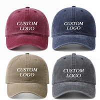 Casquette de baseball en sergé de coton lavé à 6 panneaux brodée sur mesure, non structurée, réglable, style « Dad Hat » vintage vieilli pour hommes et femmes