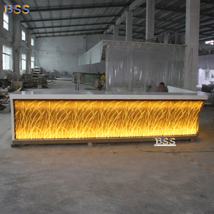 Barra de <span class=keywords><strong>Bar</strong></span> de Diseño para Restaurante, Moderna <span class=keywords><strong>y</strong></span> Contemporánea, en Forma de L, con Iluminación LED - Product Image 5