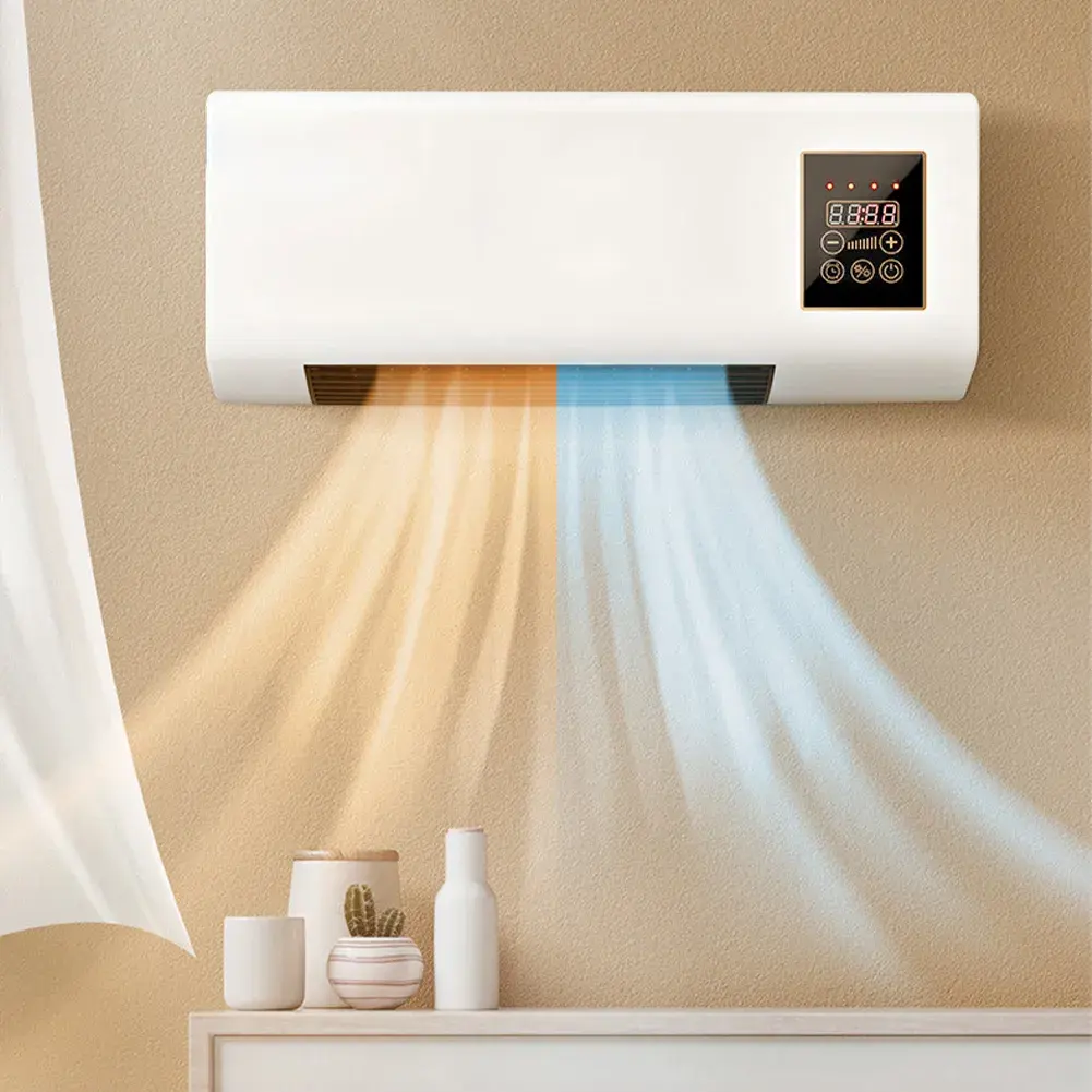 Elektrikli ısıtıcı ve klima Combo duvar/masaüstü monte elektrikli klima ısıtıcı ev sıcak hava üfleyici 1200-2000W
