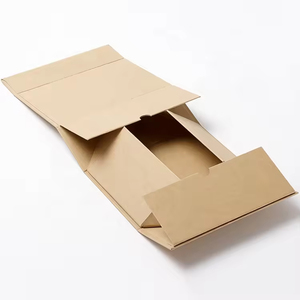 Bán buôn sang trọng lớn màu nâu Kraft cứng nhắc giấy từ đóng cửa gấp Hộp quà tặng bao bì Matt Cán dập nổi di động - Product Image 5