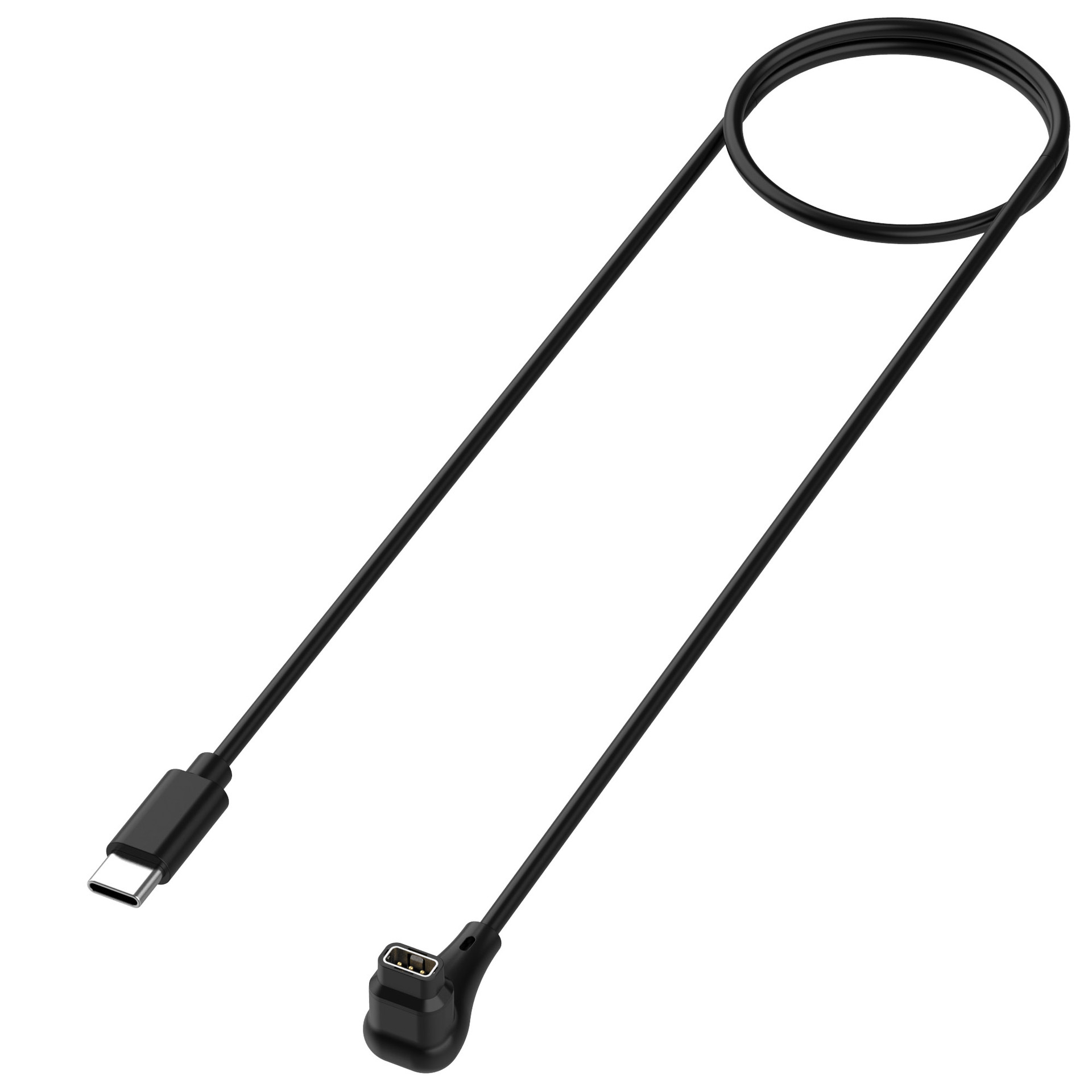 Cable de carga tipo C con codo negro.