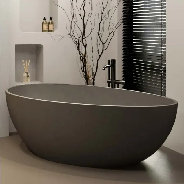 CONRAZZO Alta Qualidade Fabricação Banheiro Banheiras De Concreto Natural Luxo Nova Chegada Banheira Clássica Para Adulto