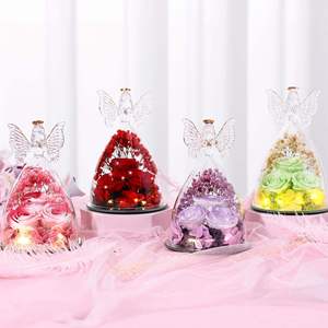 Couverture en verre pour fleur éternelle, rose éternelle Archange, décoration sous cloche en verre, cadeau pour la Saint-Valentin et Tanabata - Product Image 4