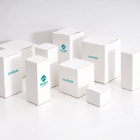 Boîte pliante blanche en carton à rabat, emballage en carton premium 350g, poignée, impression de logo personnalisée, taille sur mesure, recyclable