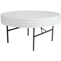 Table pliante en PE pour l'extérieur, ronde, rectangulaire, entièrement ronde, en plastique, pour conférences, événements, repas, tailles personnalisées