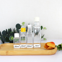 Mini botellas de plástico impresas personalizadas 30ml/35ml/50ml/100ml/120ml botella redonda cuadrada transparente