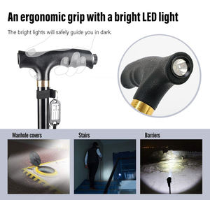 Taşınabilir Hafif Baston Ayarlanabilir Yükseklik Katlanabilir <span class=keywords><strong>LED</strong></span> Işıklı Alüminyum Alaşımlı Yürüme Bastonu Yaşlılar Yetişkinler Erkekler ve Kadınlar için - Product Image 3