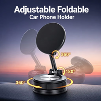 Support de téléphone magnétique pliable à 360 degrés, support de téléphone portable pour voiture avec ventouse pour pare-brise et tableau de bord