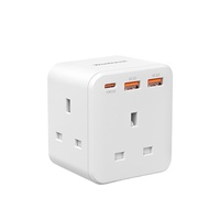 Cargador de Pared Multi-USB de 3 Puertos Wontravel de Alta Calidad, 20W PD, Enchufe de Pared para Reino Unido, para Hogar y Oficina