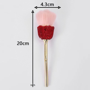 Pinceau à poudre en fibre plastique à paillettes diamantées, marque privée, pour usage cosmétique et onglerie - Product Image 3