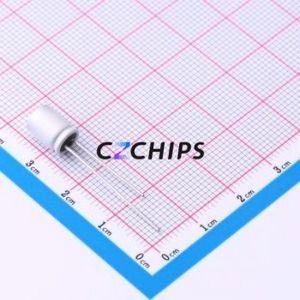 Condensador Sólido HS1E107M0608PC, Componente de Orificio Pasante (THT), D6.3xL8mm 100uF 20% 25V 2.5mm - Product Image 2