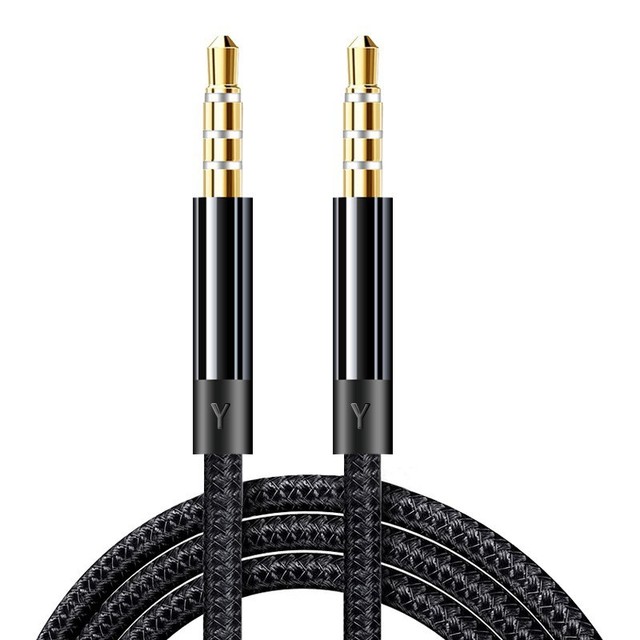 Copper Twisted Pair Coaxial Speaker Headphone Aux Cable 3.5mm 4-Pole Male Male Hi-Fi Nylon Braided USB-C 3.5mm Jack Aux Adapter