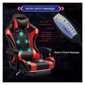 <span class=keywords><strong>Chaise</strong></span> d'ordinateur RGB Anji avec massage et repose-pieds, <span class=keywords><strong>chaise</strong></span> de jeu vidéo musicale, <span class=keywords><strong>chaise</strong></span> de jeu de course rouge avec haut-parleurs - Product Image 6