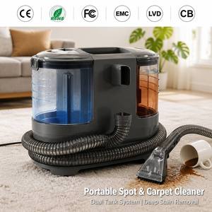Nettoyeur de tissus portable professionnel à double réservoir d'eau, pulvérisation et aspiration, pour nettoyer les tissus, les meubles et les tapis - Product Image 1