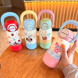 Bouteille d'eau isotherme mignonne pour enfants de 550 ml, en acier inoxydable, avec poignée de transport portable, thermos pour enfants, logo personnalisé - Product Image 5