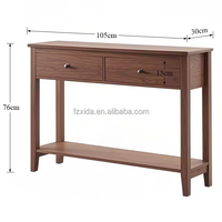 Table console moderne de luxe en bois de noyer naturel pour la maison ou l'hôtel pour la décoration du salon ou de la chambre à coucher avec rangement