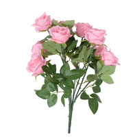 Bouquet de roses artificielles à neuf têtes Vintage nouveauté décoration de fête extérieure de maison de mariage 43cm vente en gros élégant moderne rapide