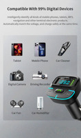 Lecteur MP3 de voiture sans fil stéréo mains libres portable 20W, chargeur de voiture, port USB, garantie 1 an pour accessoires de voiture, émetteur FM