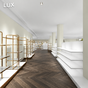 LUX - Design d'intérieur de boutique de robes de mariée haut de gamme pour femmes - Mobilier personnalisé pour salle d'exposition de robes de mariée - Étagères de présentation de vêtements de luxe - Product Image 4
