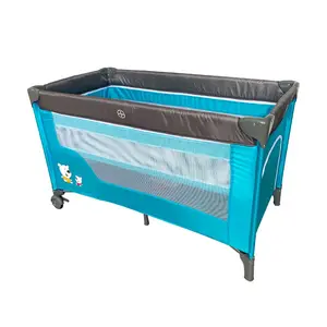 Hot Selling 150d Oxford Solid Fabric Playpen Baby Bed Foldable Baby Playpen Portable New Born Traveling Cribs