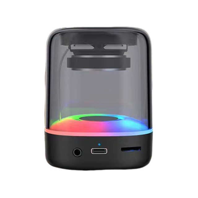 Portable Mini BT5.3 RGB LED Light Speaker True Wireless Indoor/Outdoor Use TF Card Support USB AUX Type-C Charging Boomboxes