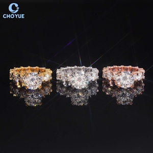 Luxury Moissanite <b>Ring</b> <b>Iced</b> Out Solid Sterling Silver 925 Hip Hop Jewelry Moissanite Diamond Emeral Eternity Wedding <b>Ring</b> - Product Image 1