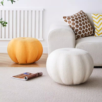 Pouf rond décoratif moderne en tissu, ottoman, pouf citrouille, pouf sac de rangement pour salon, hôtel et bureau
