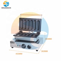 Machine à gaufres sur bâtonnets antiadhésive en acier inoxydable, 6 pièces, pour gaufres sur bâtonnets et hot-dogs, usage domestique et commercial