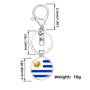 Porte-clés en cristal avec drapeau de la Jordanie, avec fermoir mousqueton, porte-clés drapeau mondial, pendentif pour clés de voiture, décoration de sac à dos, souvenir, cadeau personnalisé - Product Image 5