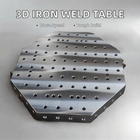 Tables de soudage multi-trous personnalisées et table d'inspection ronde, tables de travail de conversion personnalisables avec des motifs de trous et de rainures.