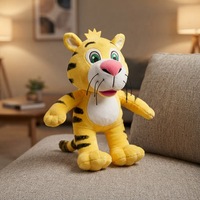 Peluche Tigre Personnalisée, Jouet en Peluche Tigre de Simulation, Peluche Douce avec Bandana, Tigre Artificiel en Peluche avec Écharpe