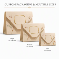 Boîte cadeau magnétique de luxe personnalisée en forme d'enveloppe, boîte d'emballage rigide en papier avec estampage à chaud doré et vernis sélectif UV pour parfum et bougie