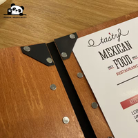 Portamenús de Madera Grabado Personalizado, Carpeta de Exhibición de Menú de Restaurante de Tapa Dura de Alta Calidad