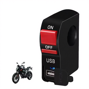 Tombol Start Motor Universal 7/8 inci 22MM Tahan Air untuk ATV <span class=keywords><strong>UTV</strong></span>, Saklar Lampu Depan/Spotlight On/Off USB Plastik 5A - Product Image 4