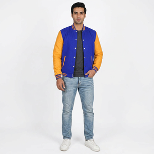 FINER THREADS Men's Wool/Viscose Varsity Jacket Stand Collar <b>Covered</b> <b>Button</b> Closure Breathable & Quick Dry Winter Jacket-Sale - Product Image 1