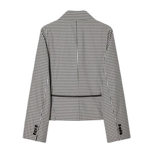 Blazer a Cuadros Clásico con Cinturón para <span class=keywords><strong>Mujer</strong></span>, Verano 2026, Estilo Europeo, <span class=keywords><strong>Chaqueta</strong></span> <span class=keywords><strong>de</strong></span> Oficina, Fabricante <span class=keywords><strong>de</strong></span> Ropa en China, OEM/ODM, Abrigo Formal - Product Image 2