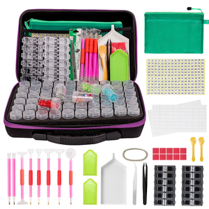 5D Diamond Painting Tools Kit 142pcs Diamond Painting Tools Kit 60 Slots Storage Box Carry Case for Painting