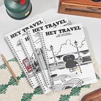 Carnet A5 à spirale pour les devoirs, lignes horizontales, motif chat de dessin animé, minimaliste, créatif, inspiré de l'art.