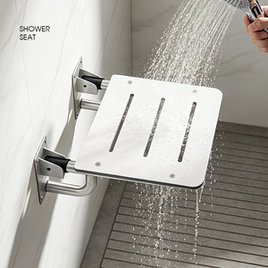 Siège de douche pliant en acier inoxydable, monté sur le mur, pour personnes âgées et femmes enceintes, équipement de sécurité pour salle de bain - Product Image 4