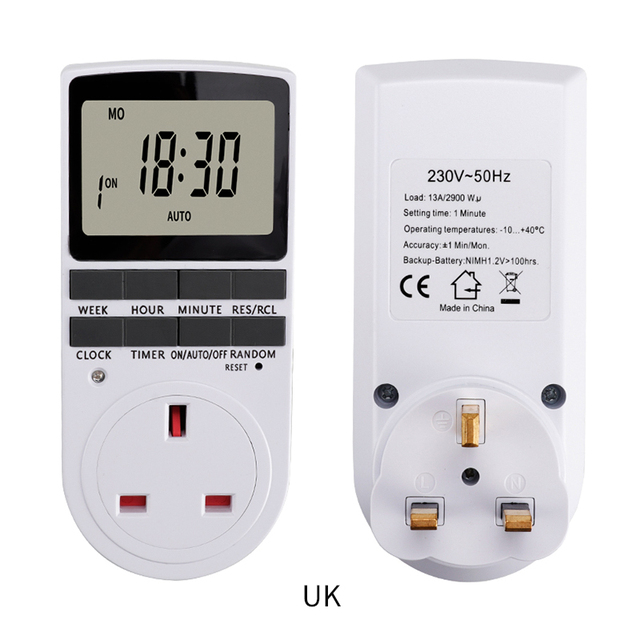 UK EU US AU Plug White ABS Durable Modern Large Screen Electronic Smart Socket with App Control for Household Kitchen Timer