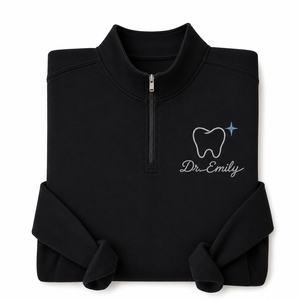 Sweat-shirt d'hiver personnalisé à col montant et fermeture éclair, broderie nom personnalisé DDS DMD Dentiste Hygiéniste Dentaire RDH, cadeau de remise de diplôme - Product Image 3