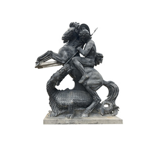 Tùy chỉnh thủ công Điêu Khắc Đá Cẩm Thạch chiến binh cưỡi ngựa giết khốc liệt con thú ngoài trời trang trí quy mô lớn tác phẩm nghệ thuật - Product Image 6