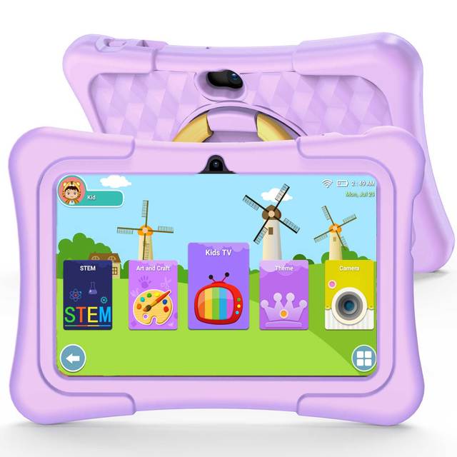 Cheap Kids 7 Inch Android Tablet for Toddler Parent Control Children Tablet Pc with Learning Educational APP WiFi Kid-Proof Case